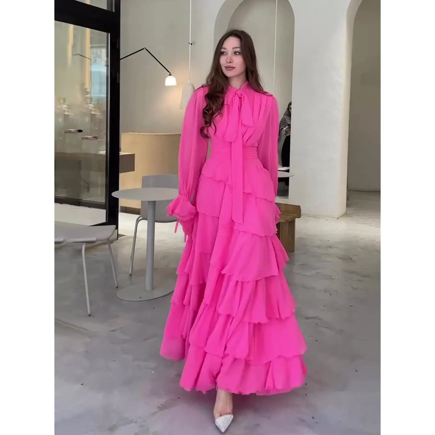Chiffon Long Dr New Sle f High Collar Svel Floral Lace Hemline Court Sle Women's Dr Ciwalk Autumn 2026
Chiffon Long Dr New Sle f High Collar Svel Floral Lace Hemline Court Sle Women's Dr Ciwalk Autumn 2026