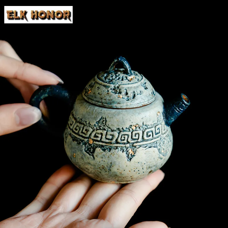 100ml Antique Gold Sprinkled Cloud Teapot Ancient Tea Infuser Pot Tea Maker Kettle with Ball Hole Drinkware Supplies Decoration
100ml Antique Gold Sprinkled Cloud Teapot Ancient Tea Infuser Pot Tea Maker Kettle with Ball Hole Drinkware Supplies Decoration
