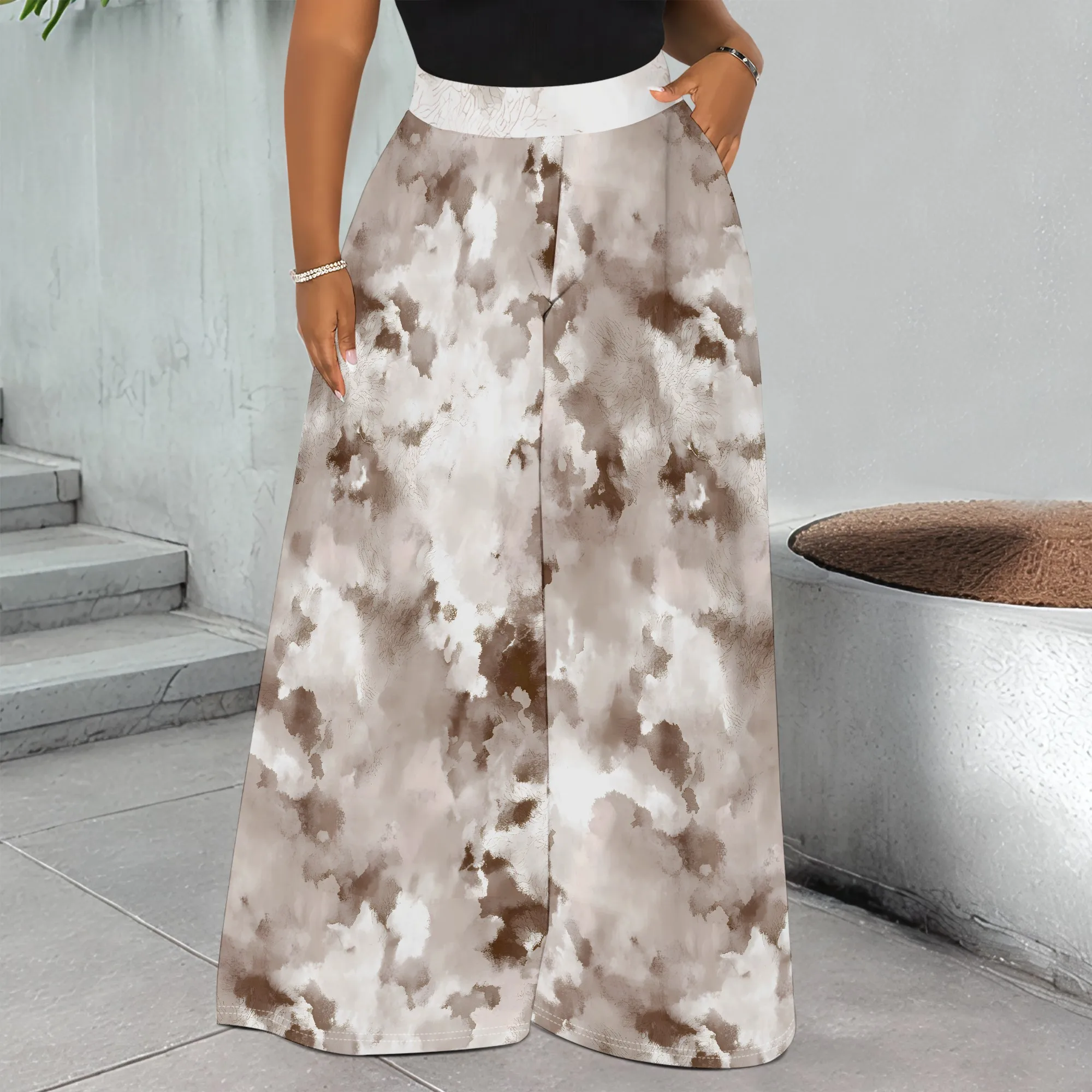 Cloud Print Wide Leg Pants, Tie Dye Palazzo Trousers, High Waist Lounge Pants, Casual Beach Wear, S-3XL
Cloud Print Wide Leg Pants, Tie Dye Palazzo Trousers, High Waist Lounge Pants, Casual Beach Wear, S-3XL