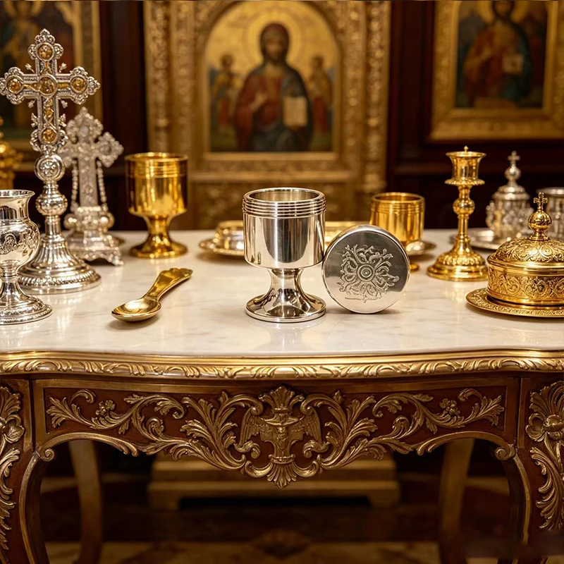 New Ornate Metal Mini Chalice with Lid and Spoon 4cm Travel Holy Oil Container Orthodox Christian Religious Church Supplies Gift
New Ornate Metal Mini Chalice with Lid and Spoon 4cm Travel Holy Oil Container Orthodox Christian Religious Church Supplies Gift