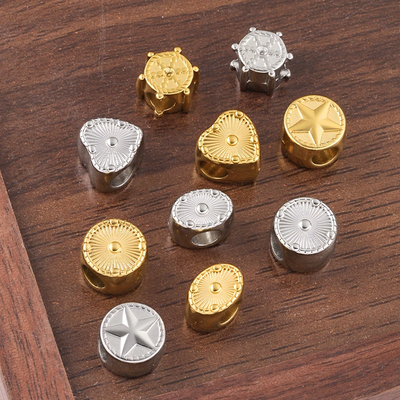 Stainless Steel Brightening 18k Gold Sun Heart Star Circle Charm Beads for Jewelry Making Diy Bracelets Necklace Accessories
Stainless Steel Brightening 18k Gold Sun Heart Star Circle Charm Beads for Jewelry Making Diy Bracelets Necklace Accessories