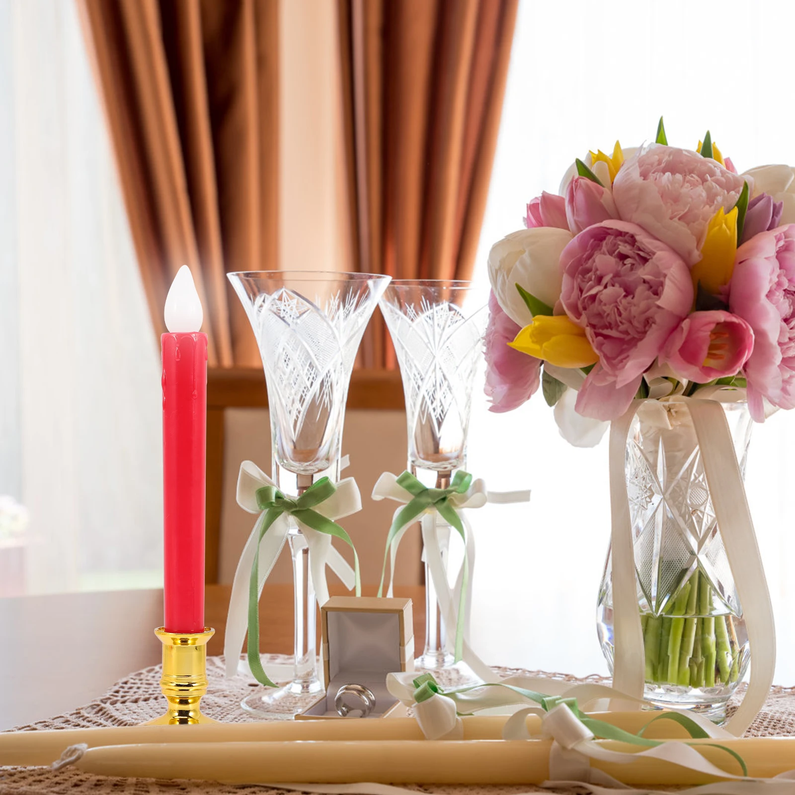6 Pcs Electronic Long Stick Candles LED Flameless Taper Operated Pillar Lights ABS Dripless Wedding Birthday Decor
6 Pcs Electronic Long Stick Candles LED Flameless Taper Operated Pillar Lights ABS Dripless Wedding Birthday Decor