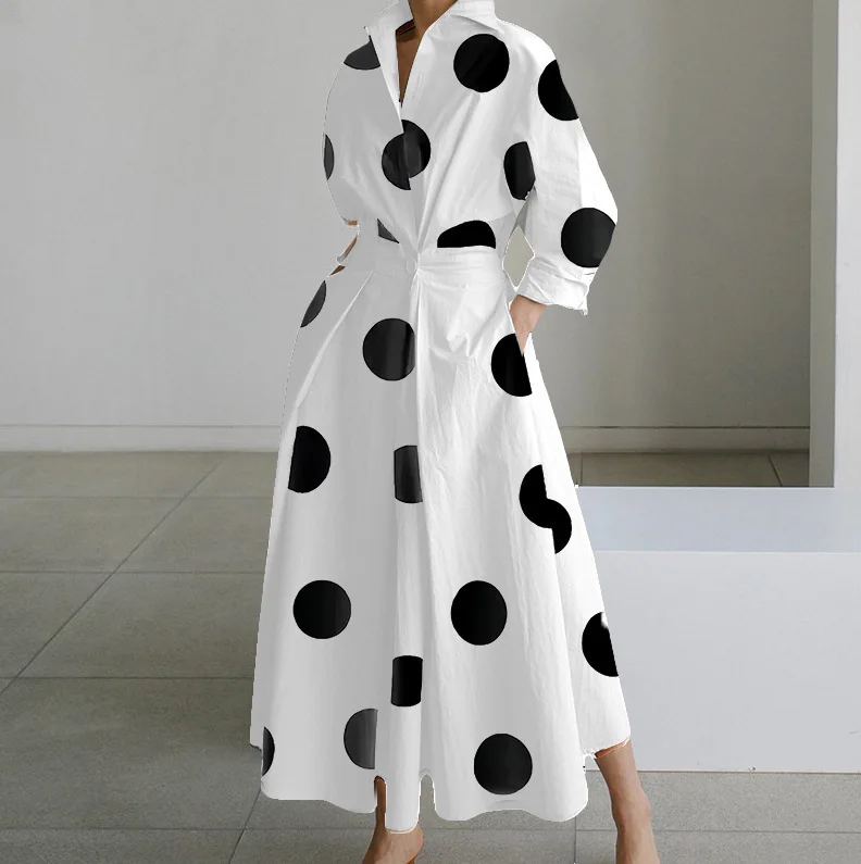 2024 Spring Print Long Shirts Dress Summer Turn-down Collar Long Sleeve Female Evening Maxi Dresses Vestidos Party Dresses
2024 Spring Print Long Shirts Dress Summer Turn-down Collar Long Sleeve Female Evening Maxi Dresses Vestidos Party Dresses