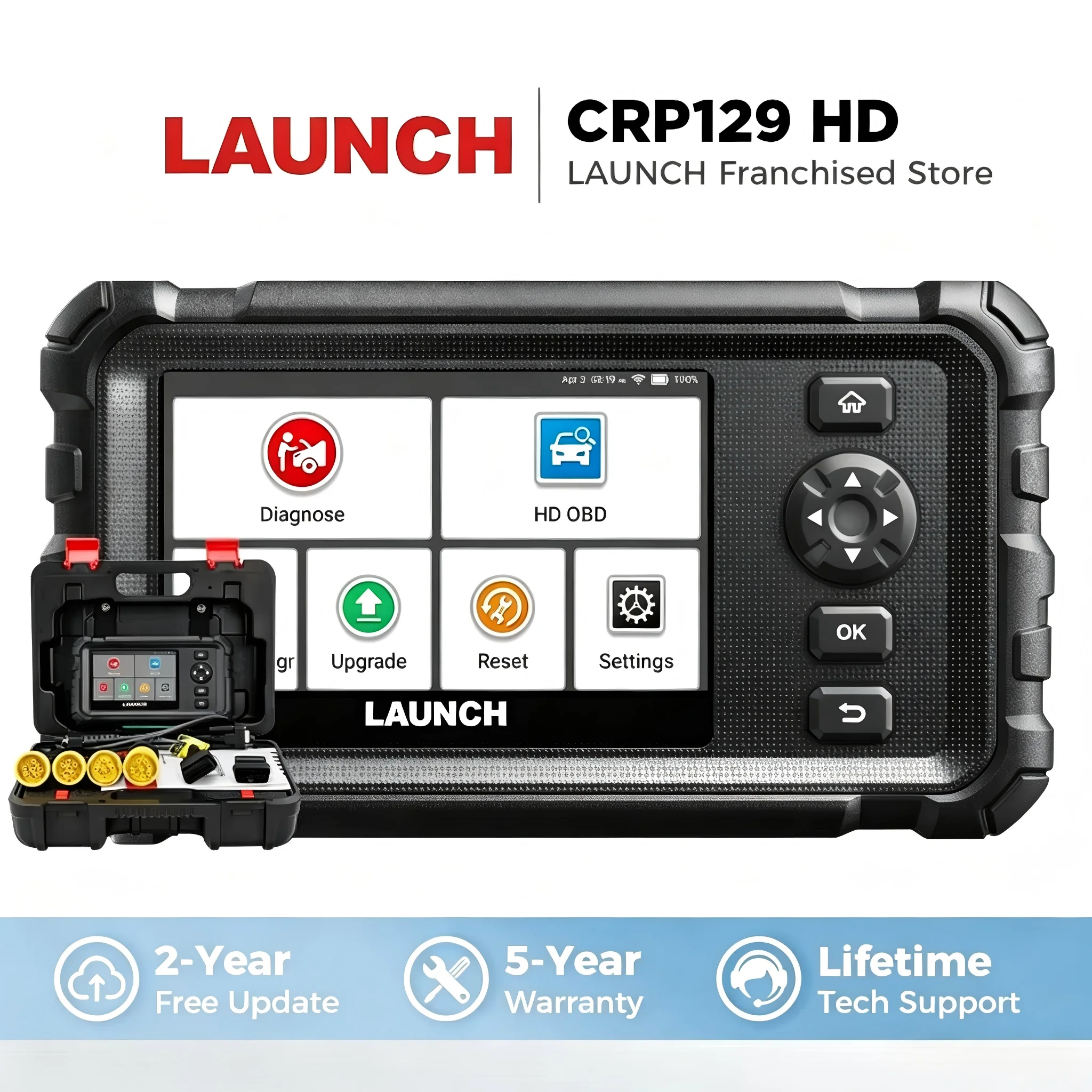 Launch CRP129 HD Heavy Duty Truck Scanner Full System Diesel Scan Tool Global Version 24V Trucks Diagnostic Tool
Launch CRP129 HD Heavy Duty Truck Scanner Full System Diesel Scan Tool Global Version 24V Trucks Diagnostic Tool