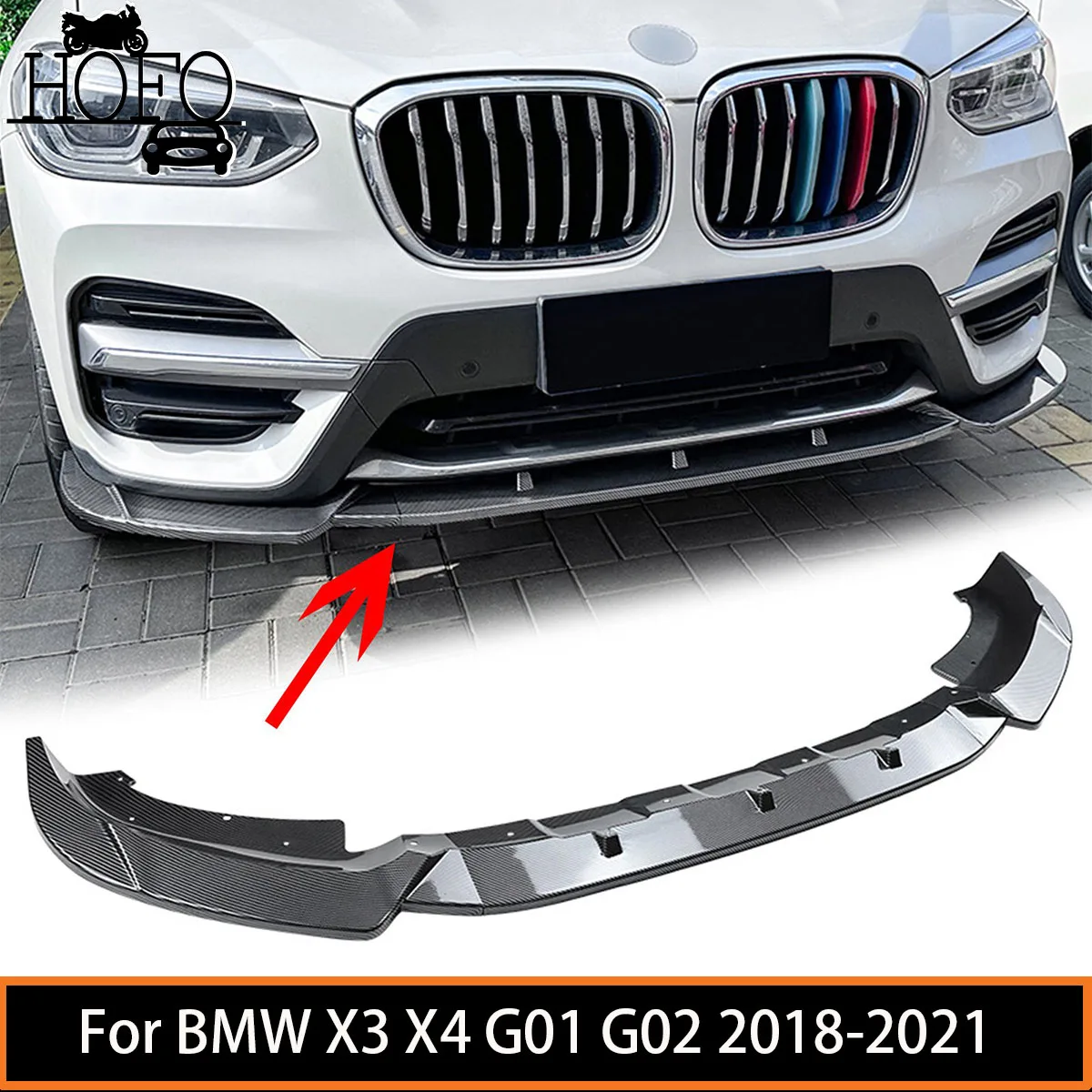 Car Front Bumper Spoiler Lip Kit Carbon Fiber Black/Gloss Black Car Accessories For BMW X3 X4 G01 G02 2018-2021
Car Front Bumper Spoiler Lip Kit Carbon Fiber Black/Gloss Black Car Accessories For BMW X3 X4 G01 G02 2018-2021
