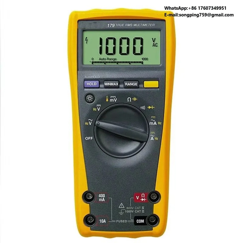True RMS Digital Multimeter Handheld Multi-purpose Meter Reusable Meter Industrial-grade Instrument 179 F179/CN
True RMS Digital Multimeter Handheld Multi-purpose Meter Reusable Meter Industrial-grade Instrument 179 F179/CN