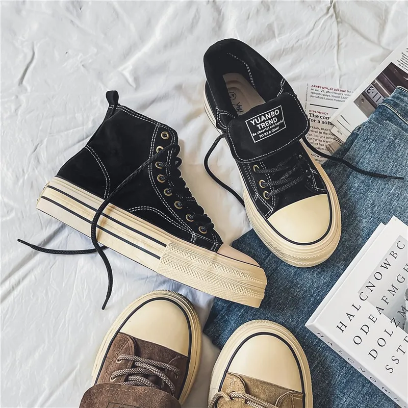 Couple Sneakers Classics Denim Canvas Shoes Fashion High Top Casual Shoes Platform Vulcanized Shoes for Men Lace Up Ankle Boots
Couple Sneakers Classics Denim Canvas Shoes Fashion High Top Casual Shoes Platform Vulcanized Shoes for Men Lace Up Ankle Boots