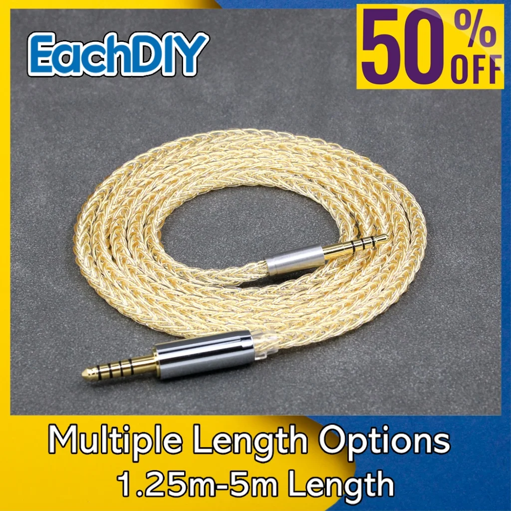 Gold Plated Pure Silver Hifi Headphone 8 Core Earphone Cable For Denon AH-mm300 AH-mm400 mm200 Beats solo3 solo2 8438
Gold Plated Pure Silver Hifi Headphone 8 Core Earphone Cable For Denon AH-mm300 AH-mm400 mm200 Beats solo3 solo2 8438