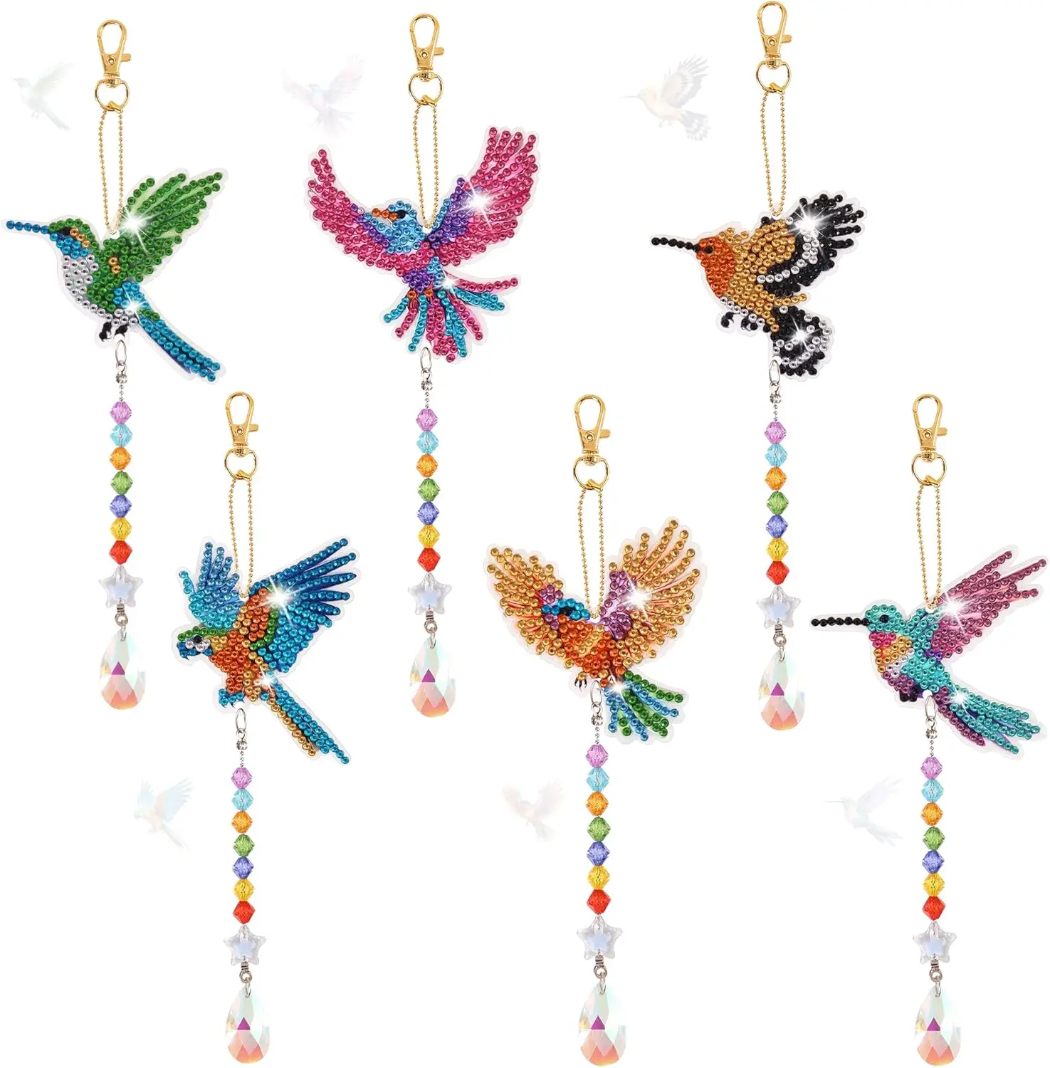 6 Pcs Diamond Painting Wind Chimes Rhinestone Hummingbird Diamond Art Suncatcher Double Sided 5D DIY Diamond Painting Kits
6 Pcs Diamond Painting Wind Chimes Rhinestone Hummingbird Diamond Art Suncatcher Double Sided 5D DIY Diamond Painting Kits