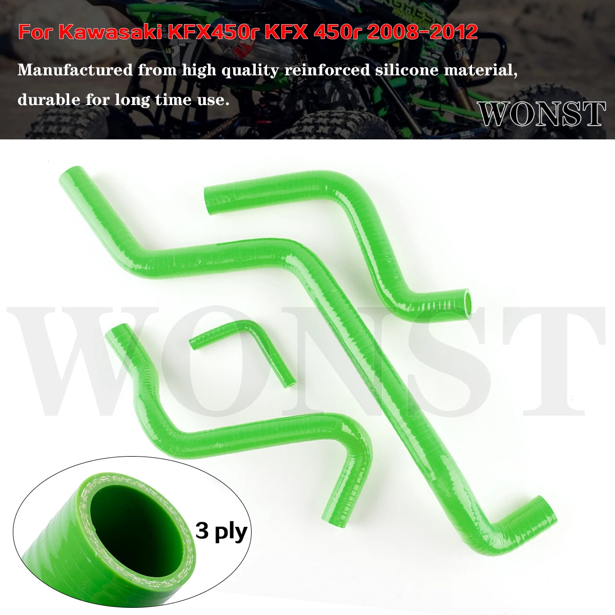 4Pcs Green For 2008-2012 Kawasaki KFX450r KFX 450r 2009 2010 2011 Silicone Radiator Hoses Tubes Kit Piping
4Pcs Green For 2008-2012 Kawasaki KFX450r KFX 450r 2009 2010 2011 Silicone Radiator Hoses Tubes Kit Piping
