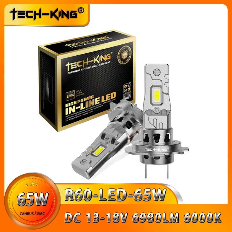 TECHKING R60 2Pcs Canbus H7 LED Bulb Headlight Kit Mini Fanless 65W CSP for Car Headlamp for VW Golf 7 mk6 Jetta Sharan Polo
TECHKING R60 2Pcs Canbus H7 LED Bulb Headlight Kit Mini Fanless 65W CSP for Car Headlamp for VW Golf 7 mk6 Jetta Sharan Polo