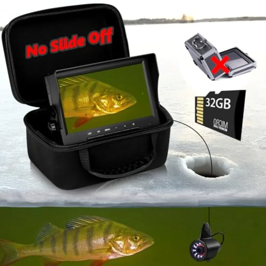 Ice fishing camera for lake/kayak/ice use, ABS plastic body, black color, 7-inch display with 1200TVL resolution, 32GB DVR, 20m
Ice fishing camera for lake/kayak/ice use, ABS plastic body, black color, 7-inch display with 1200TVL resolution, 32GB DVR, 20m