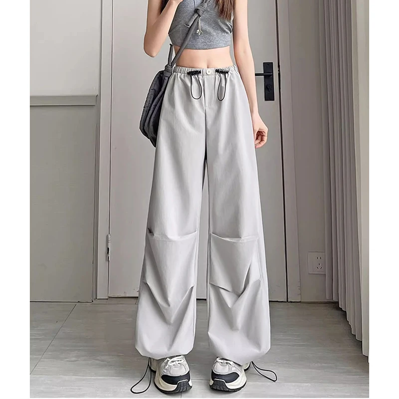 2026 Streetwear Girls Baggy Straight Leg Pants Female Solid High Waist Casual Trousers Lady Fashion Thin Cargo Pants
2026 Streetwear Girls Baggy Straight Leg Pants Female Solid High Waist Casual Trousers Lady Fashion Thin Cargo Pants