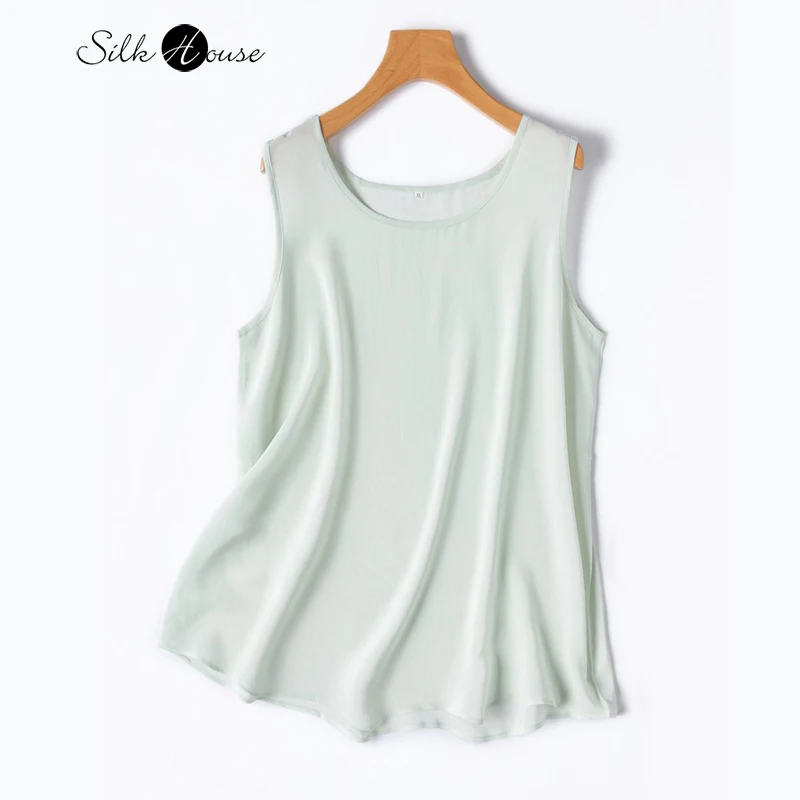 2025 Women's Casual Summer Thin Skin Friendly 100% Natural Mulberry Silk Crepe De Chine Round Neck Sleeveless Tank Top
2025 Women's Casual Summer Thin Skin Friendly 100% Natural Mulberry Silk Crepe De Chine Round Neck Sleeveless Tank Top