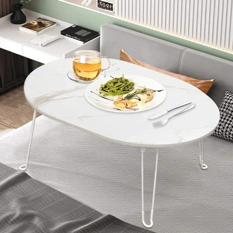 Foldable Small Coffee Table, White Oval Dining Table, Imitation Marble Pattern Desktop, Laptop Desk for Bed, Breakfast Tray Desk
Foldable Small Coffee Table, White Oval Dining Table, Imitation Marble Pattern Desktop, Laptop Desk for Bed, Breakfast Tray Desk