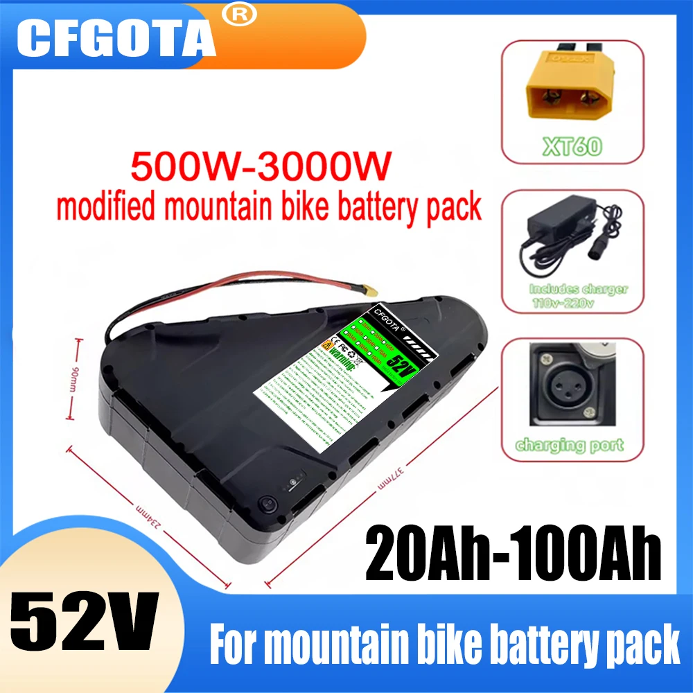 Spot triangle battery pack 52V 20AH-100AH modified mountain bike battery pack triangle frame lithium battery pack
Spot triangle battery pack 52V 20AH-100AH modified mountain bike battery pack triangle frame lithium battery pack