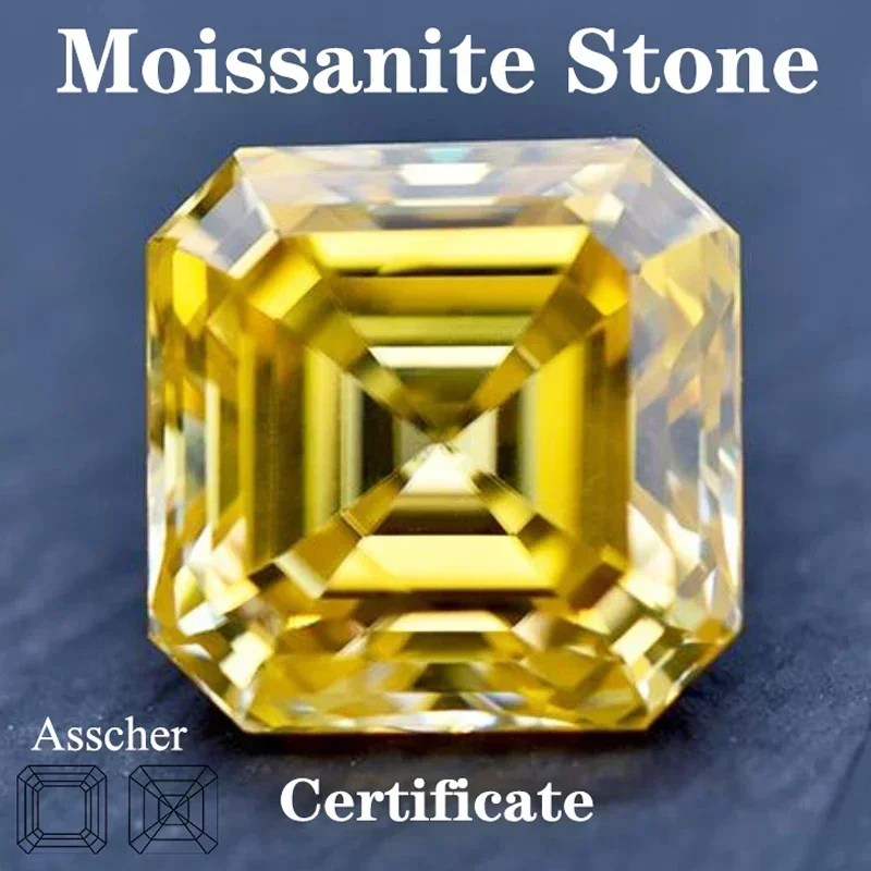 Moissanite Stone Golden Yellow Color Asscher Cut with GRA Certificate for Pass Diamond Tester Charms Jewelry Making Materials
Moissanite Stone Golden Yellow Color Asscher Cut with GRA Certificate for Pass Diamond Tester Charms Jewelry Making Materials