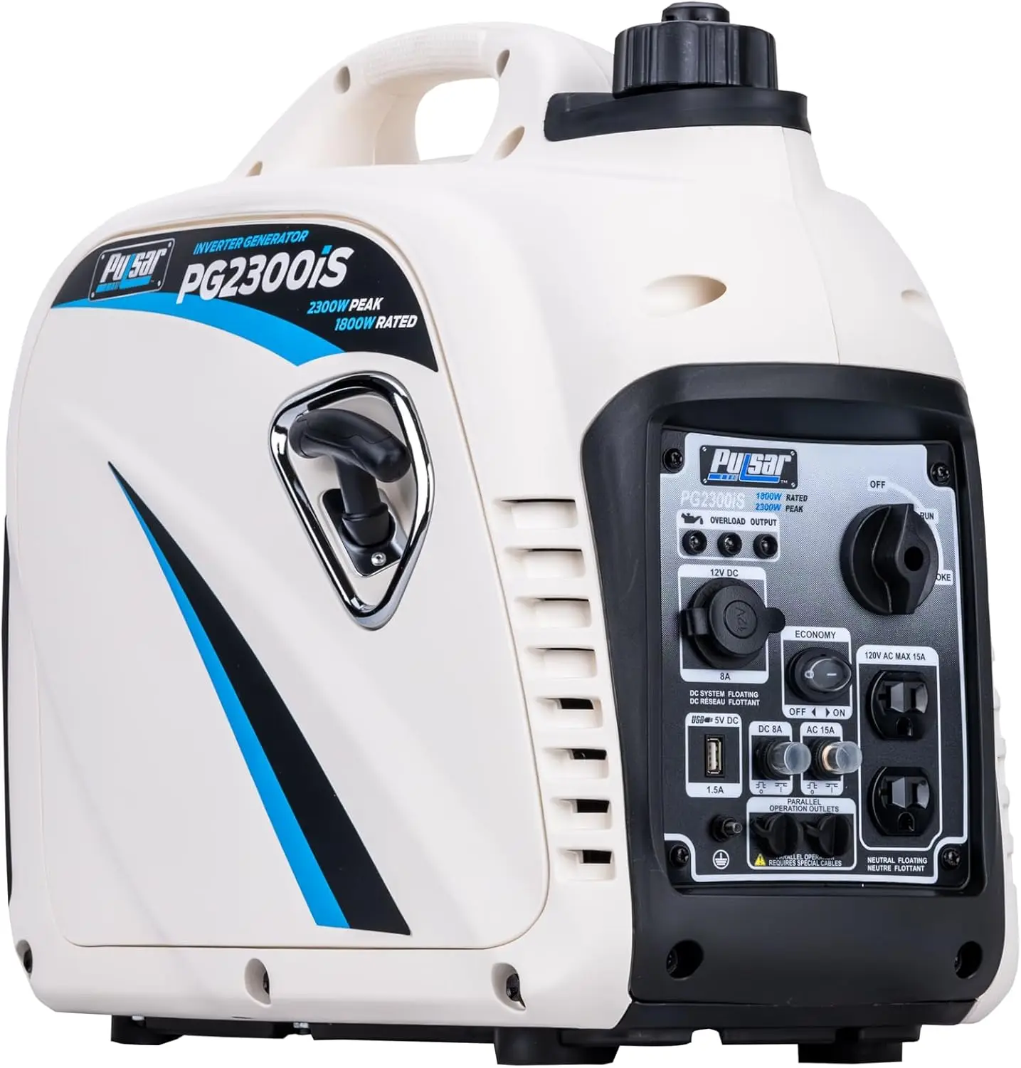 PG2300iS 2,300W Portable Super Quiet Gas-Powered Inverter Generator with USB Outlet & Parallel Capability, CARB Compliant
PG2300iS 2,300W Portable Super Quiet Gas-Powered Inverter Generator with USB Outlet & Parallel Capability, CARB Compliant