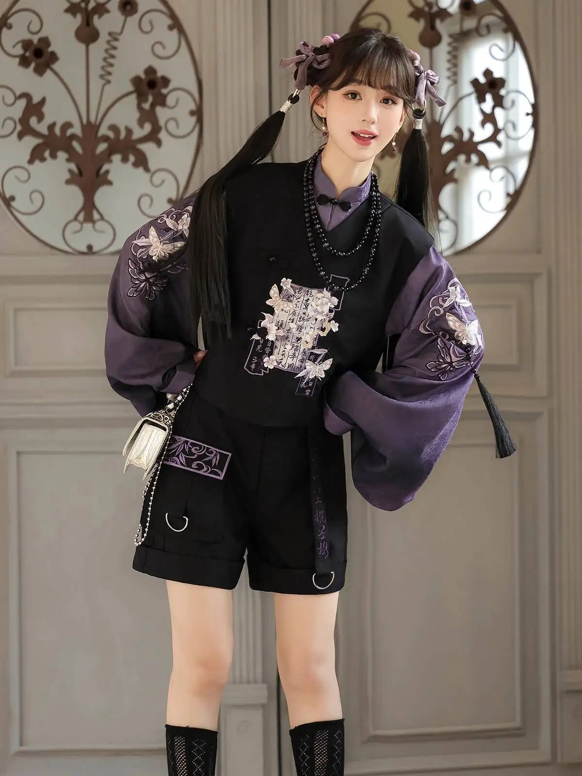 New Chinese Style Hanfu Women Fiesta Carnival Halloween Cos Cosplay Guofeng Chinese Girl Vest Pipa Sleeves Stand Collar Tops
New Chinese Style Hanfu Women Fiesta Carnival Halloween Cos Cosplay Guofeng Chinese Girl Vest Pipa Sleeves Stand Collar Tops