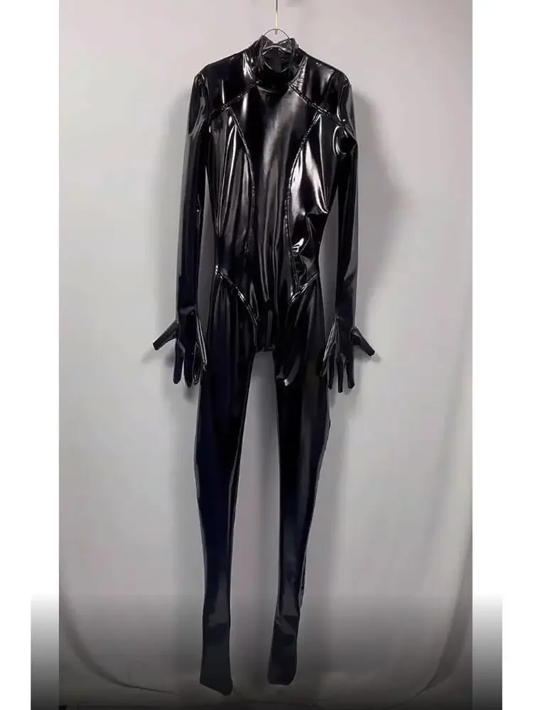 Wet Look PVC Catsuit Shiny PU Leather Bodystocking Zipper Open Crotch Bodysuit Tights Cosplay One Piece Sexy Jumpsuit Leotard
Wet Look PVC Catsuit Shiny PU Leather Bodystocking Zipper Open Crotch Bodysuit Tights Cosplay One Piece Sexy Jumpsuit Leotard
