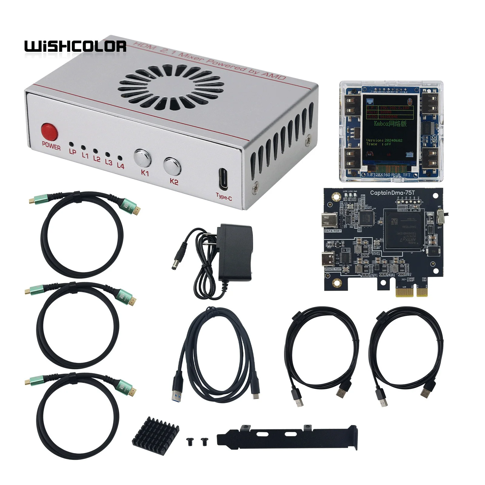 Wishcolor Sixth Generation Mini CapDMA Video Overlay Box + CaP75T DMA Board + KMBOX NET Keyboard Mouse Box Controller Kit
Wishcolor Sixth Generation Mini CapDMA Video Overlay Box + CaP75T DMA Board + KMBOX NET Keyboard Mouse Box Controller Kit