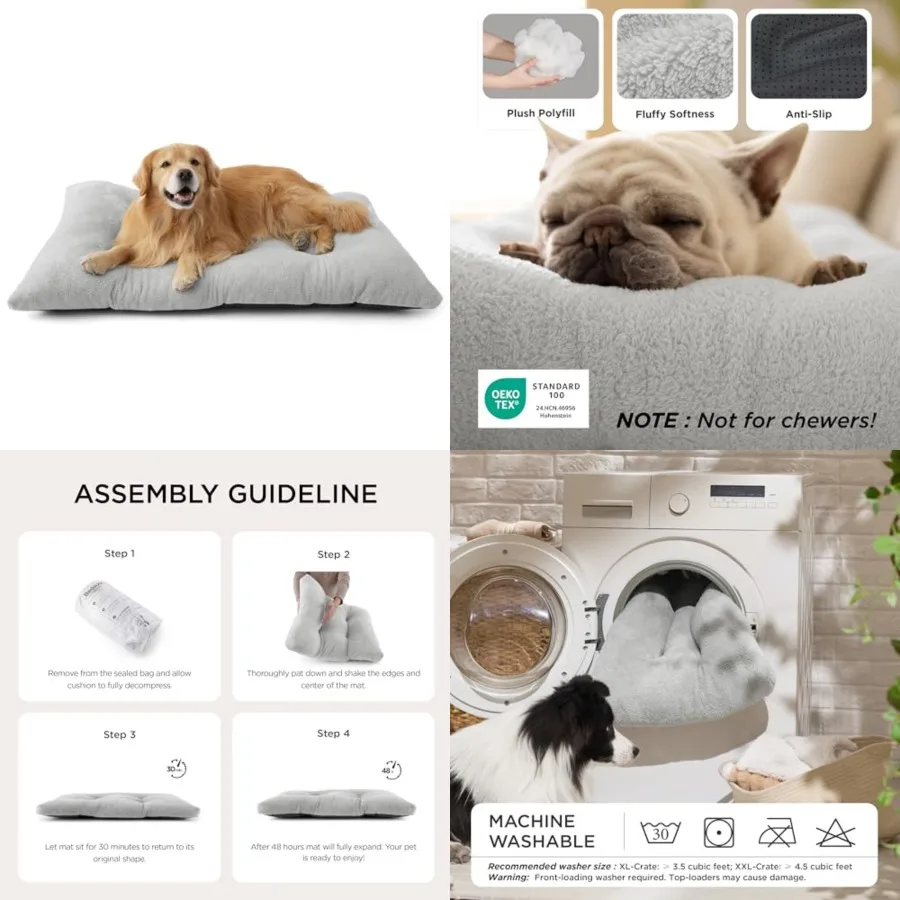 Washable XXL Dog Bed for Crate, Giant Comfort Fluffy Plush Pet Pillow Bed Kennel Pad with Non-Slip Bottom, Machine Washable Pet
Washable XXL Dog Bed for Crate, Giant Comfort Fluffy Plush Pet Pillow Bed Kennel Pad with Non-Slip Bottom, Machine Washable Pet