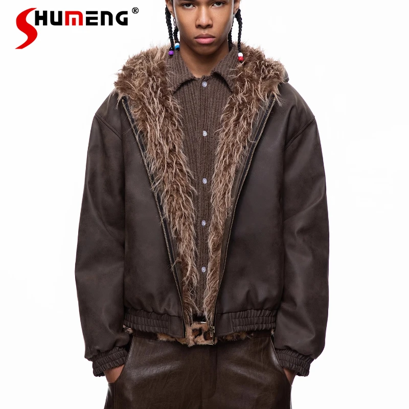 Мужские зимние новые толстовки с капюшоном 2025 года, модные парки в американском стиле, свободные удобные теплые куртки, мужские парки из искусственной кожи с длинными рукавами
Мужские зимние новые толстовки с капюшоном 2025 года, модные парки в американском стиле, свободные удобные теплые куртки, мужские парки из искусственной кожи с длинными рукавами