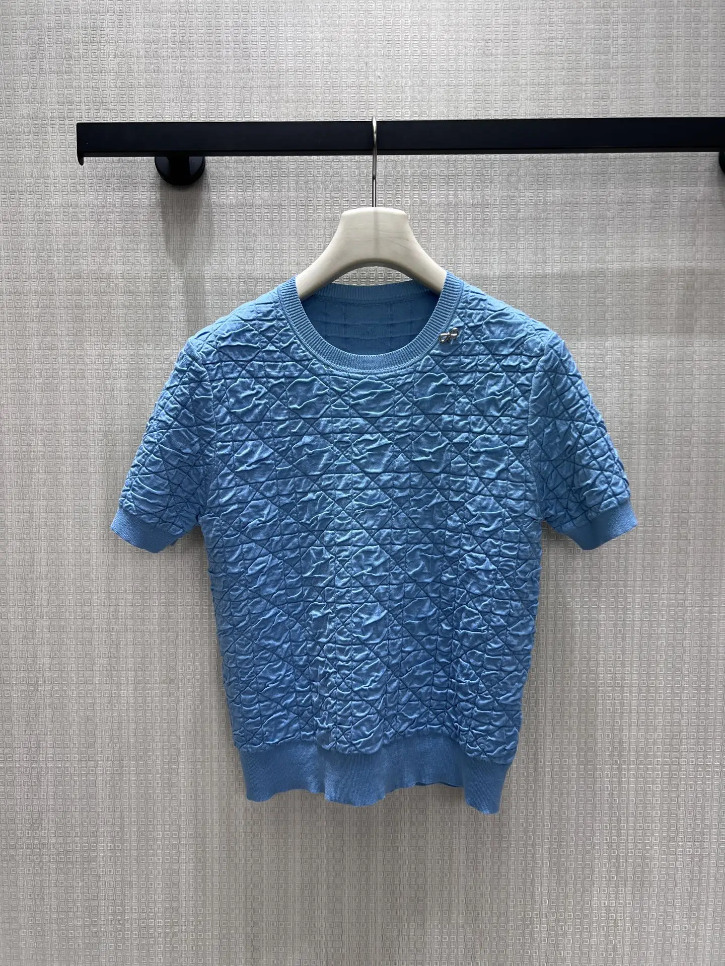 Ice Blue Transparent Mesh Knit Top round Neck Short Sleeve Daily Versatile Commute Style Slim Fit Geometric Texture Knitted S...
Ice Blue Transparent Mesh Knit Top round Neck Short Sleeve Daily Versatile Commute Style Slim Fit Geometric Texture Knitted S...