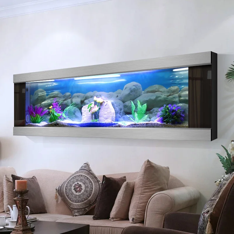 Small living room aquarium wall mounted aquarium household landscaping ecological glass goldfish tank free of water change
Small living room aquarium wall mounted aquarium household landscaping ecological glass goldfish tank free of water change