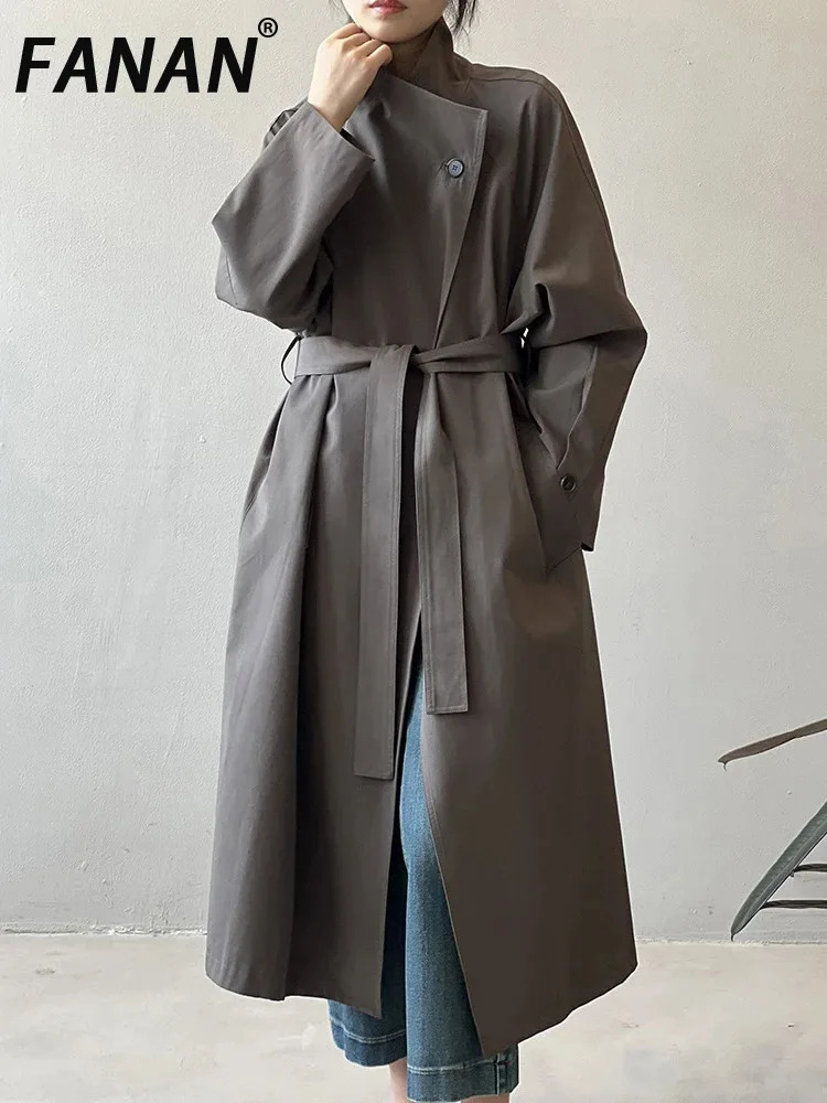 FANAN Belt Gathered Waist Trench Women's Stand Neck Single Button Office Lady Minimalism Windbreaker Female Coat 2025 Spring New
FANAN Belt Gathered Waist Trench Women's Stand Neck Single Button Office Lady Minimalism Windbreaker Female Coat 2025 Spring New