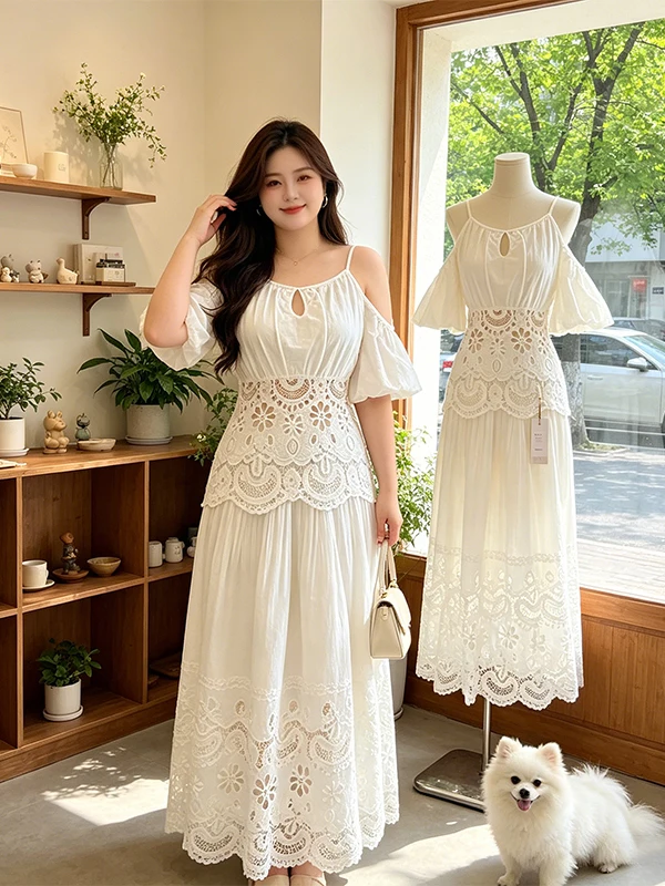 plus Size Pure Desire One Shoulder Hollow out Top A-Line Skirt Set Women Summer New Slimming Two-Piece Suit Korean Style
plus Size Pure Desire One Shoulder Hollow out Top A-Line Skirt Set Women Summer New Slimming Two-Piece Suit Korean Style