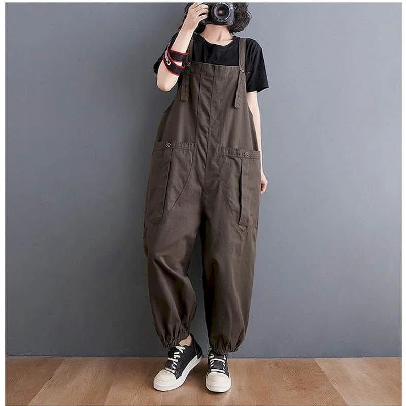 Solid Jumpsuits for Women Loose Harajuku Straight Pants One Piece Outfits Women Workwear Korean Style Casual Vintage Playsuits
Solid Jumpsuits for Women Loose Harajuku Straight Pants One Piece Outfits Women Workwear Korean Style Casual Vintage Playsuits