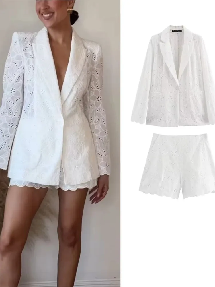 Embroidery Blazer Coat Women Elegant Chic White Single Button Suit Jackets 2025 New Spring Office Lady Fashion Casual Outerwear
Embroidery Blazer Coat Women Elegant Chic White Single Button Suit Jackets 2025 New Spring Office Lady Fashion Casual Outerwear