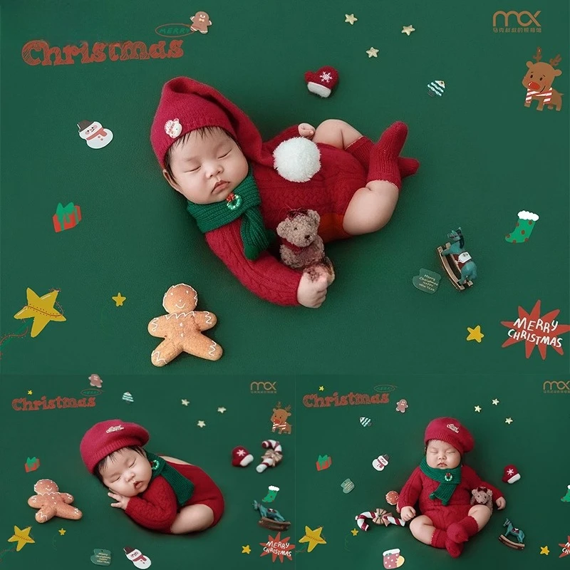 Newborn Photography Props Christmas Theme Set RedvKnitted Outfit Green Backdrop X'mas Decor Accessories for Studio Photoshoot
Newborn Photography Props Christmas Theme Set RedvKnitted Outfit Green Backdrop X'mas Decor Accessories for Studio Photoshoot