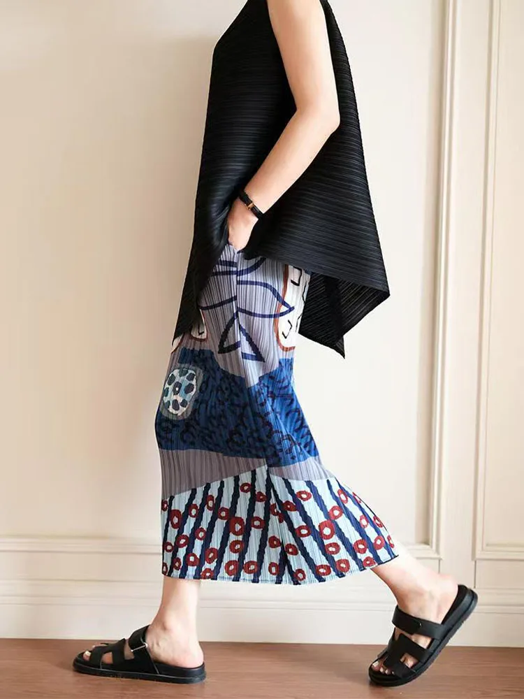 Удобная женская юбка миди А-силуэта с высокой талией и принтом, из полиэстера, со складками, стандартная версия, летняя новинка
Удобная женская юбка миди А-силуэта с высокой талией и принтом, из полиэстера, со складками, стандартная версия, летняя новинка