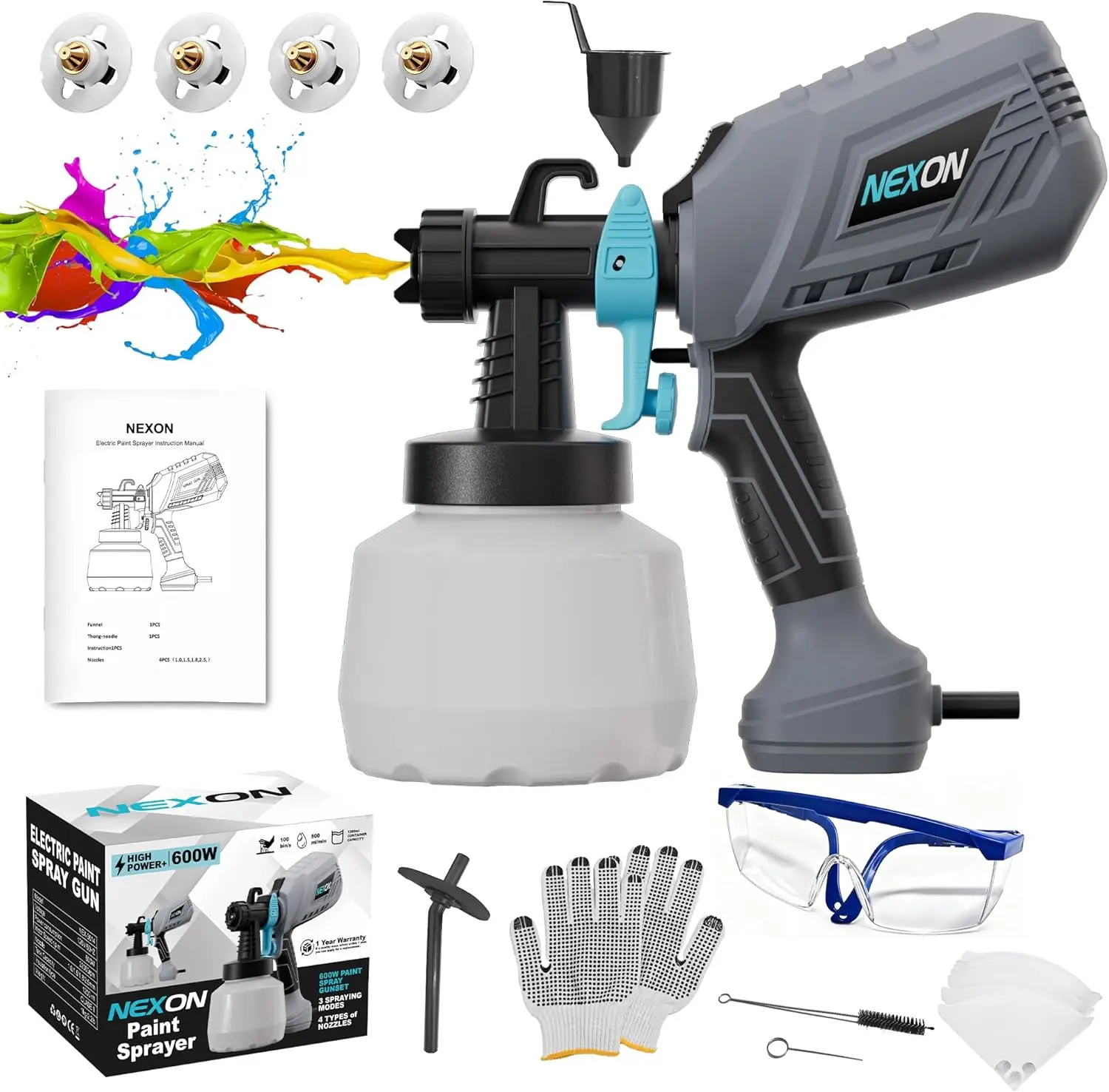 Высокоскоростной электрический пистолет-распылитель с двигателем мощностью 600 Вт, 4 насадками и 3 режимами для легкой покраски дома своими руками
Высокоскоростной электрический пистолет-распылитель с двигателем мощностью 600 Вт, 4 насадками и 3 режимами для легкой покраски дома своими руками