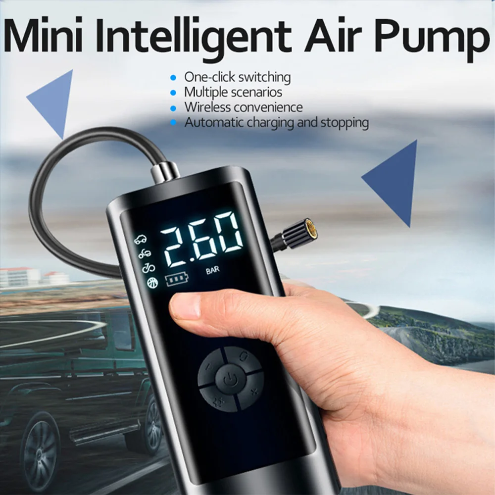 Wireless Car Air Pump Mini Noise-Reducing Intelligent Digital Display Tire Air Pump Fast-Charging Portable Car Air Compressor
Wireless Car Air Pump Mini Noise-Reducing Intelligent Digital Display Tire Air Pump Fast-Charging Portable Car Air Compressor