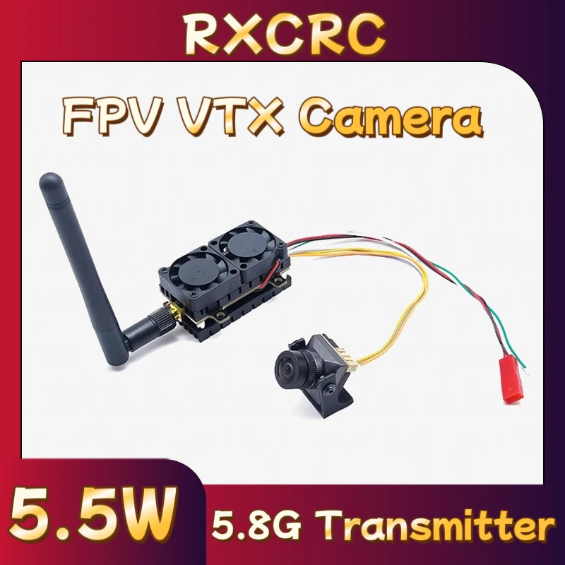 RXCRC 5.8G 48CH 5.5W Viedo VTX Transmitter 30KM 1500TVL Low-light Night vision camera for RC FPV Long Range Fixed-wing Drones 
RXCRC 5.8G 48CH 5.5W Viedo VTX Transmitter 30KM 1500TVL Low-light Night vision camera for RC FPV Long Range Fixed-wing Drones