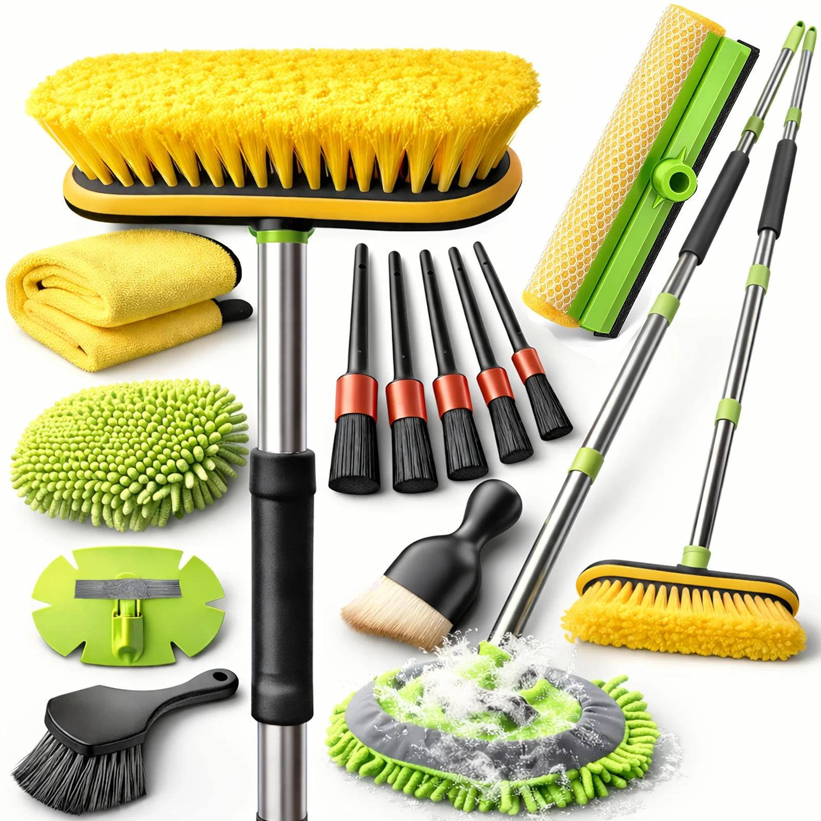 69'' Car Wash Brush With Long Handle, Car Wash Kit With Tire Brush, Tower, Window Squeegee, Chenille Microfiber, Car Detailing B
69'' Car Wash Brush With Long Handle, Car Wash Kit With Tire Brush, Tower, Window Squeegee, Chenille Microfiber, Car Detailing B