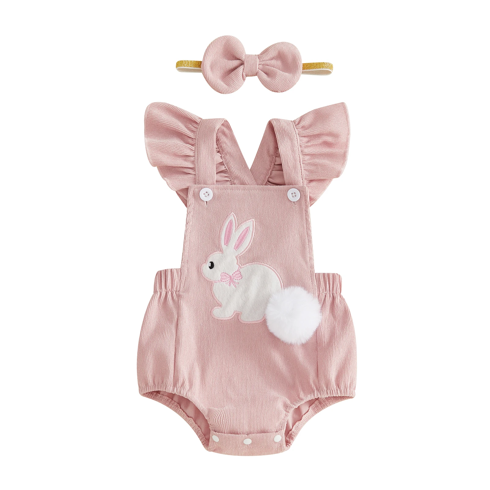 Baby Girl Easter Outfit Bunny Applique Flying Sleeve Romper and Bow Headband 2 Piece Summer Spring Set
Baby Girl Easter Outfit Bunny Applique Flying Sleeve Romper and Bow Headband 2 Piece Summer Spring Set