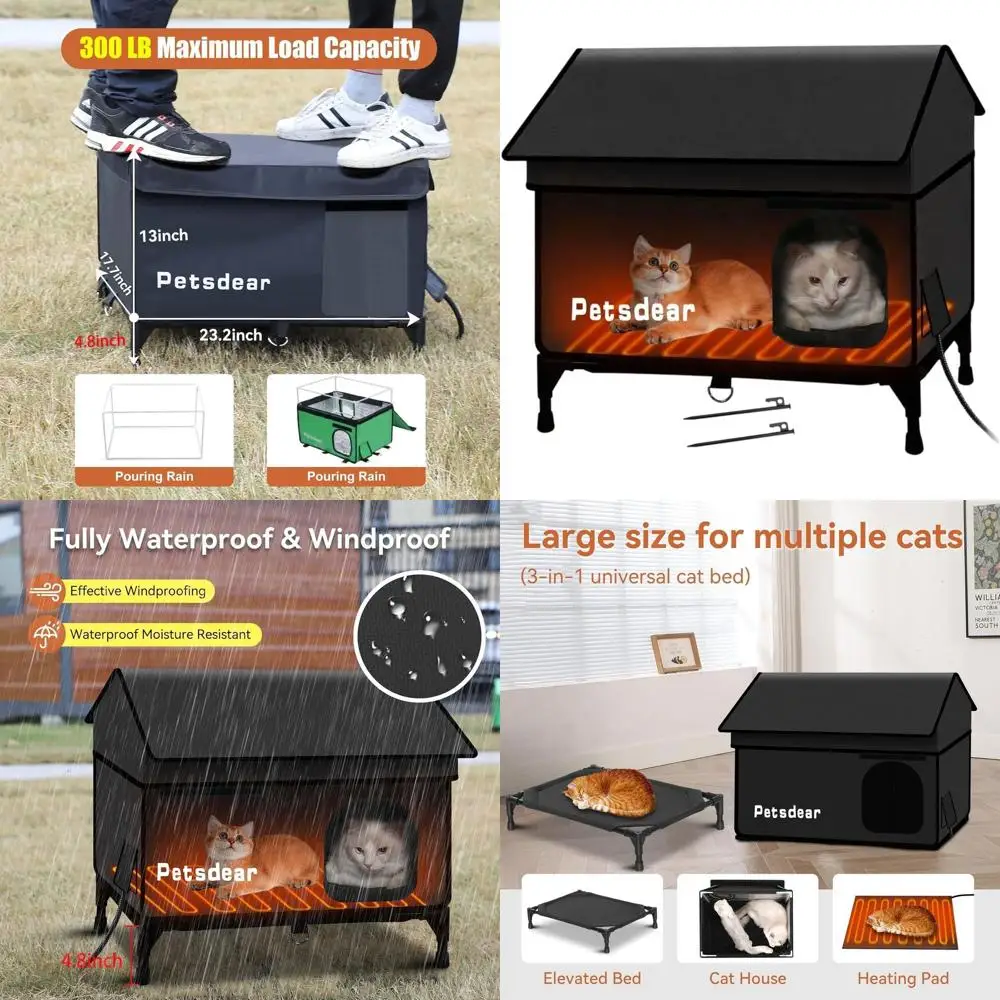 Большой утепленный всепогодный уличный домик для нескольких кошек, черный
Большой утепленный всепогодный уличный домик для нескольких кошек, черный