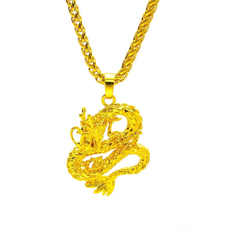 Bold Men's Dragon Pendant with Twisted Chain (24K AU999) - 3D Dragon Head, Twisted Chain Links, Business Negotiation
Bold Men's Dragon Pendant with Twisted Chain (24K AU999) - 3D Dragon Head, Twisted Chain Links, Business Negotiation