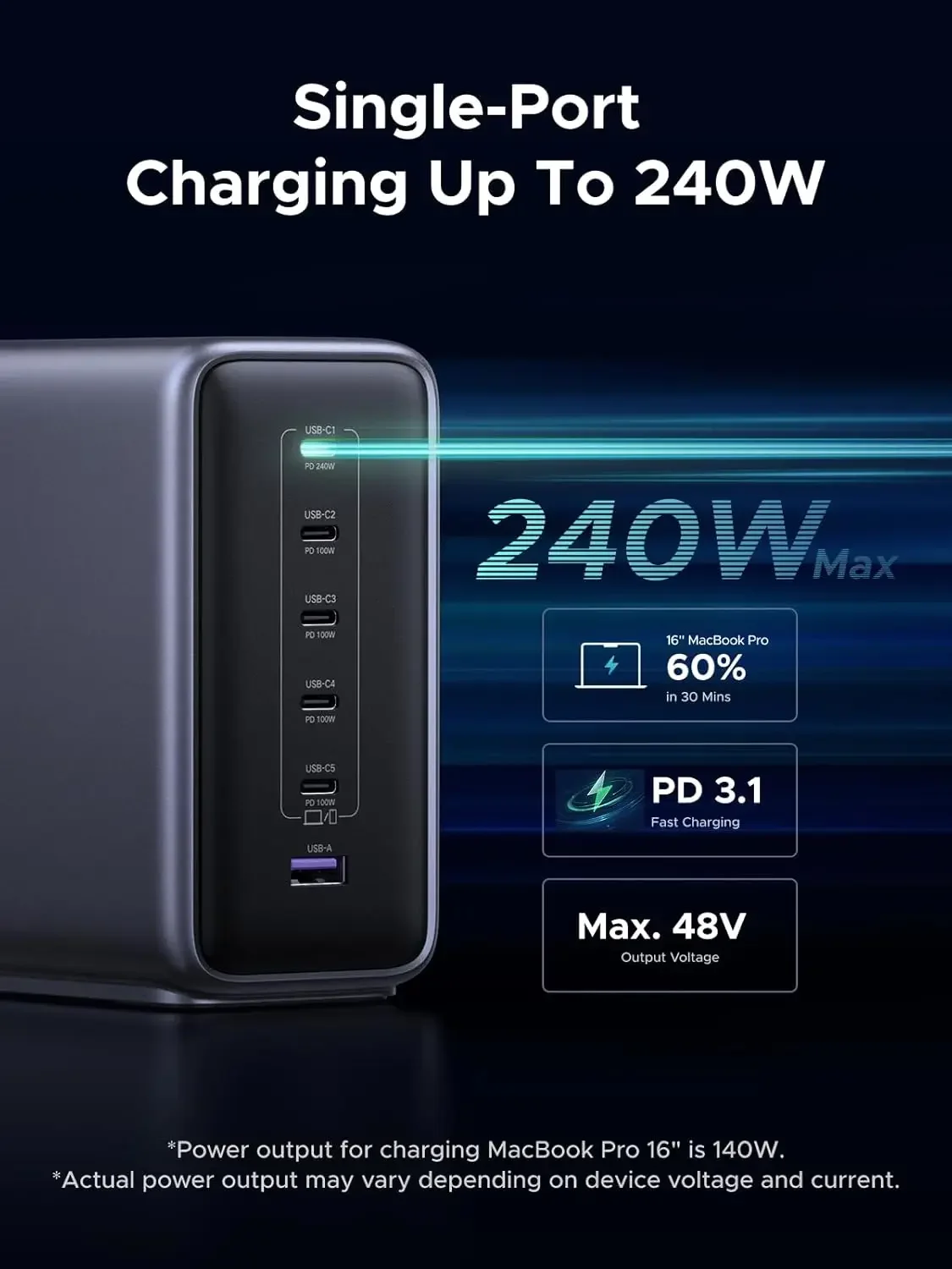 2025 hot sale UGREEN Nexode 500W GaN Charging Station, 6-Port USB-C & USB-A , Smart Temperature Control & Space-Saving Design
2025 hot sale UGREEN Nexode 500W GaN Charging Station, 6-Port USB-C & USB-A , Smart Temperature Control & Space-Saving Design