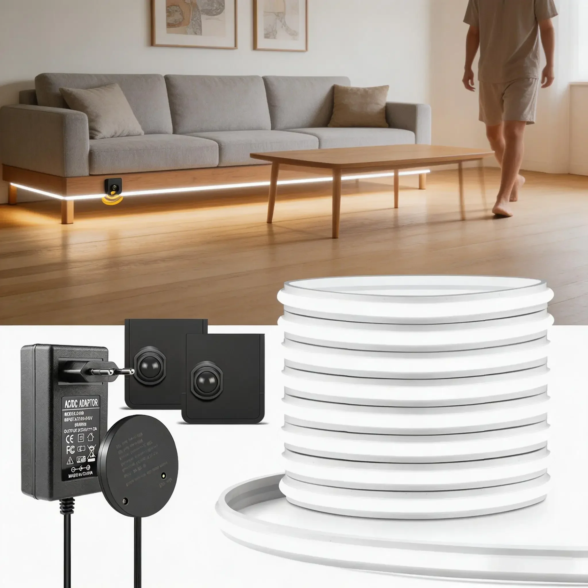 2 Wireless PIR Motion Sensors Neon COB LED Light Strip Kit, Solid Silicone Gel Tube EU US for Stairs Bedroom Corridor Home Decor
2 Wireless PIR Motion Sensors Neon COB LED Light Strip Kit, Solid Silicone Gel Tube EU US for Stairs Bedroom Corridor Home Decor