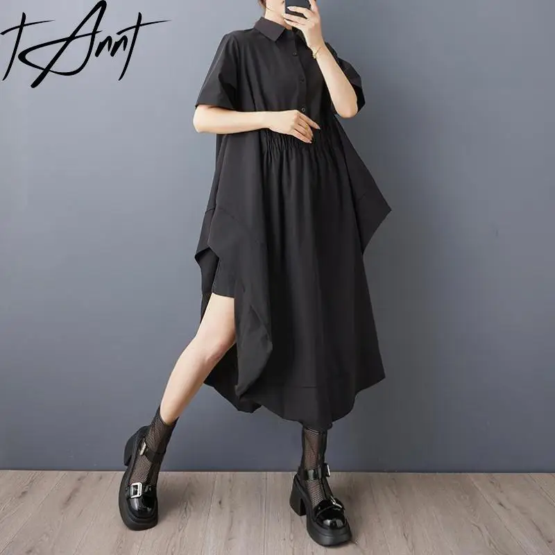 Tannt Women Dress Asymmetry Black Batwing Sleeve Fashion Shirt Dresses For Women Fashion Irregular Women Long Dresses 2025 New
Tannt Women Dress Asymmetry Black Batwing Sleeve Fashion Shirt Dresses For Women Fashion Irregular Women Long Dresses 2025 New