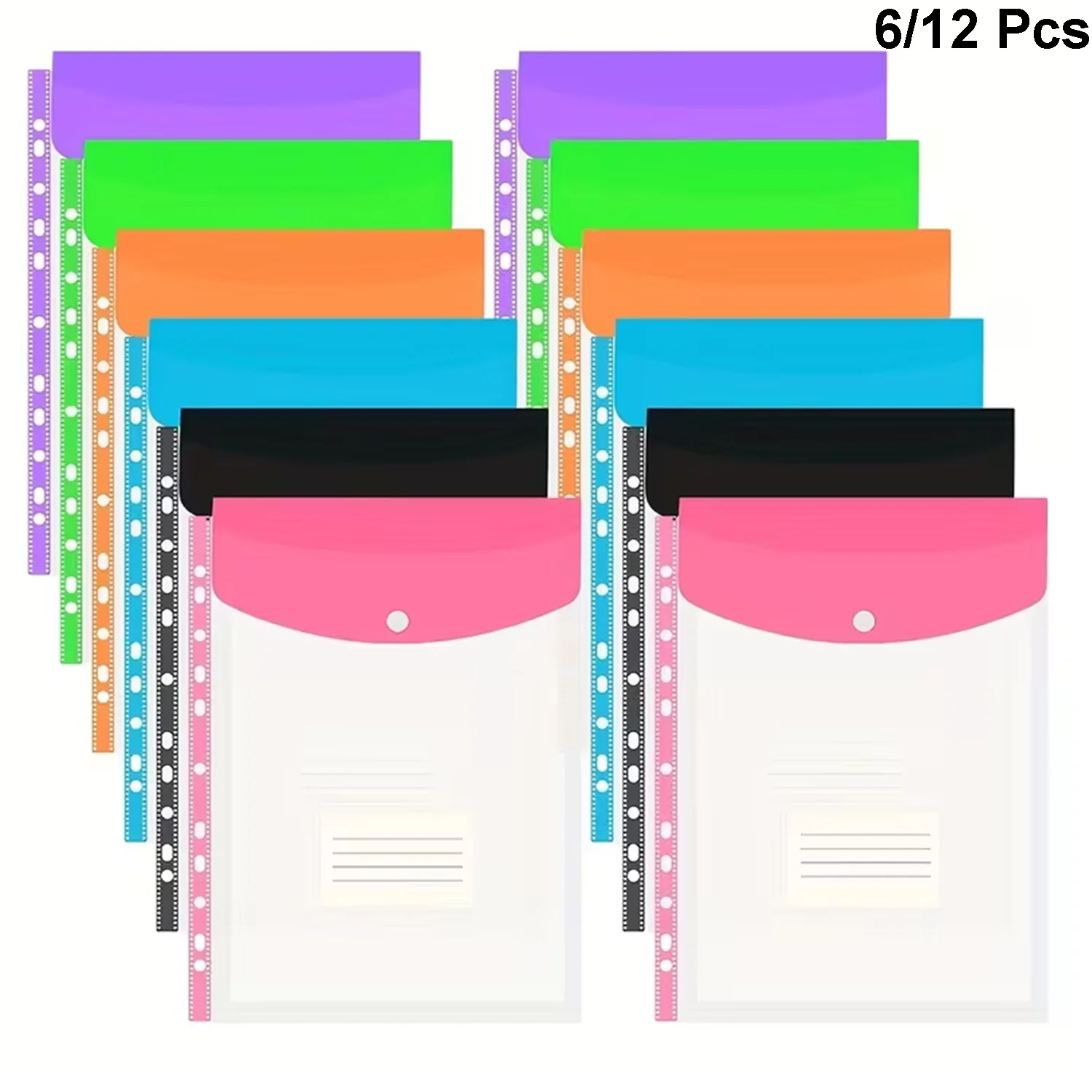 6/12 Pcs Plastic Wallet Perforated Pocket A4 Letter Size Document Folder Label School Office11 Hole Extended Loose Leaf Folder
6/12 Pcs Plastic Wallet Perforated Pocket A4 Letter Size Document Folder Label School Office11 Hole Extended Loose Leaf Folder