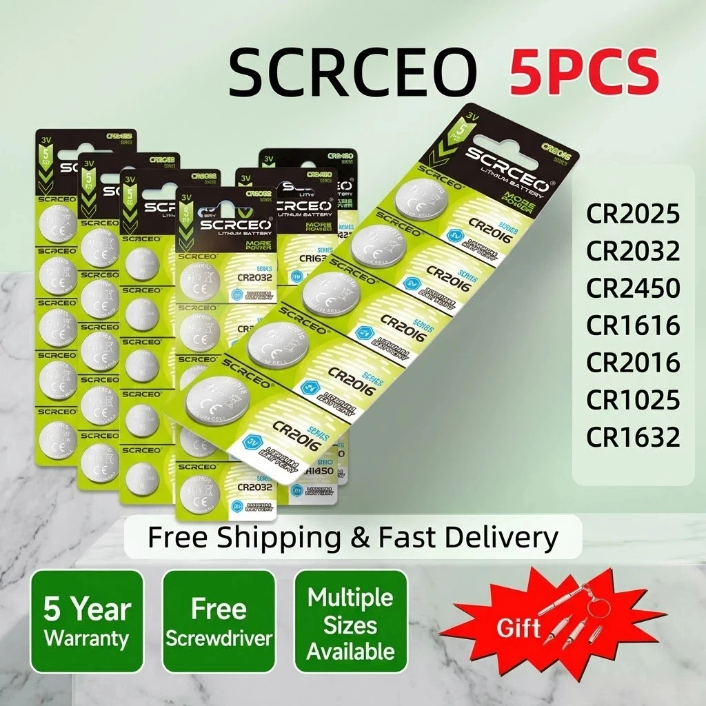 5PCS 3V Lithium Button Cell Battery CR2032 CR2025 CR2016 CR2450 For Watch Car Key Remote Toys
5PCS 3V Lithium Button Cell Battery CR2032 CR2025 CR2016 CR2450 For Watch Car Key Remote Toys
