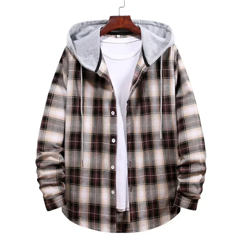 Fashion Men's Plaid Shirts New Man Hooded Jacket Shirts Casual Daily Streetwear Loose Long Sleeve Hooded Coats for Men Tops
Fashion Men's Plaid Shirts New Man Hooded Jacket Shirts Casual Daily Streetwear Loose Long Sleeve Hooded Coats for Men Tops