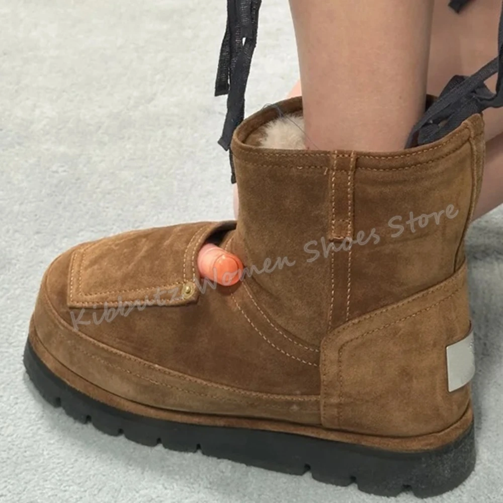 Pockets Suede Snow Boots Fur Winter Warm Sexy Comfortable Fashion Elegant Round Toe Height Increasing Slip-On Women Shoes Newest
Pockets Suede Snow Boots Fur Winter Warm Sexy Comfortable Fashion Elegant Round Toe Height Increasing Slip-On Women Shoes Newest