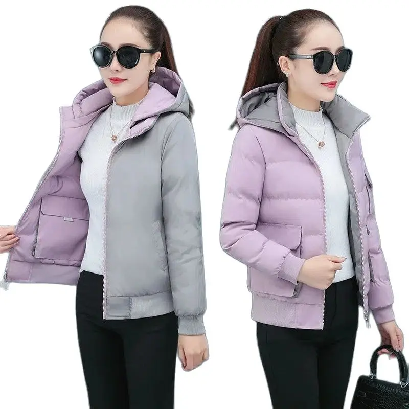 Double-sided Down Cotton Women's Short Jacket Winter Parkas Hooded Thick Warm Korean Female Coat Print Student Outwear 2022 New
Double-sided Down Cotton Women's Short Jacket Winter Parkas Hooded Thick Warm Korean Female Coat Print Student Outwear 2022 New